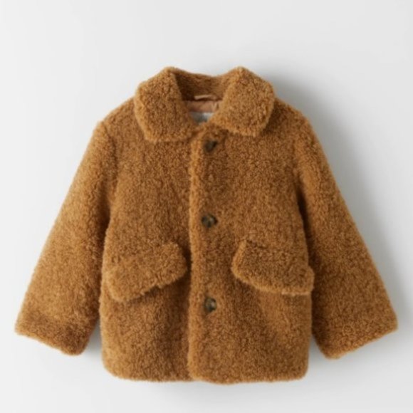 ZARA KIDS FLEECE JACKET NATURAL - Picture 1 of 3
